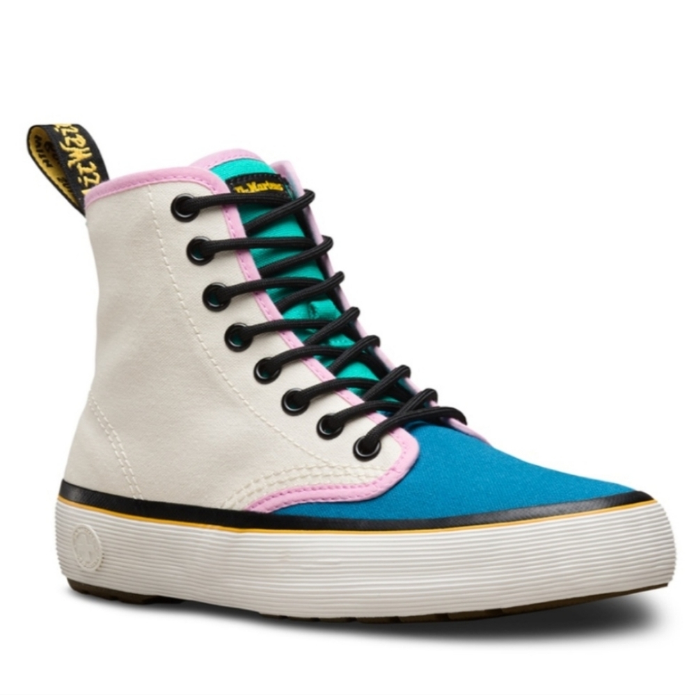 Dr. Martens Monet Sneakers Colorful Canvas High Top Color Block 9 - Picture 2 of 7